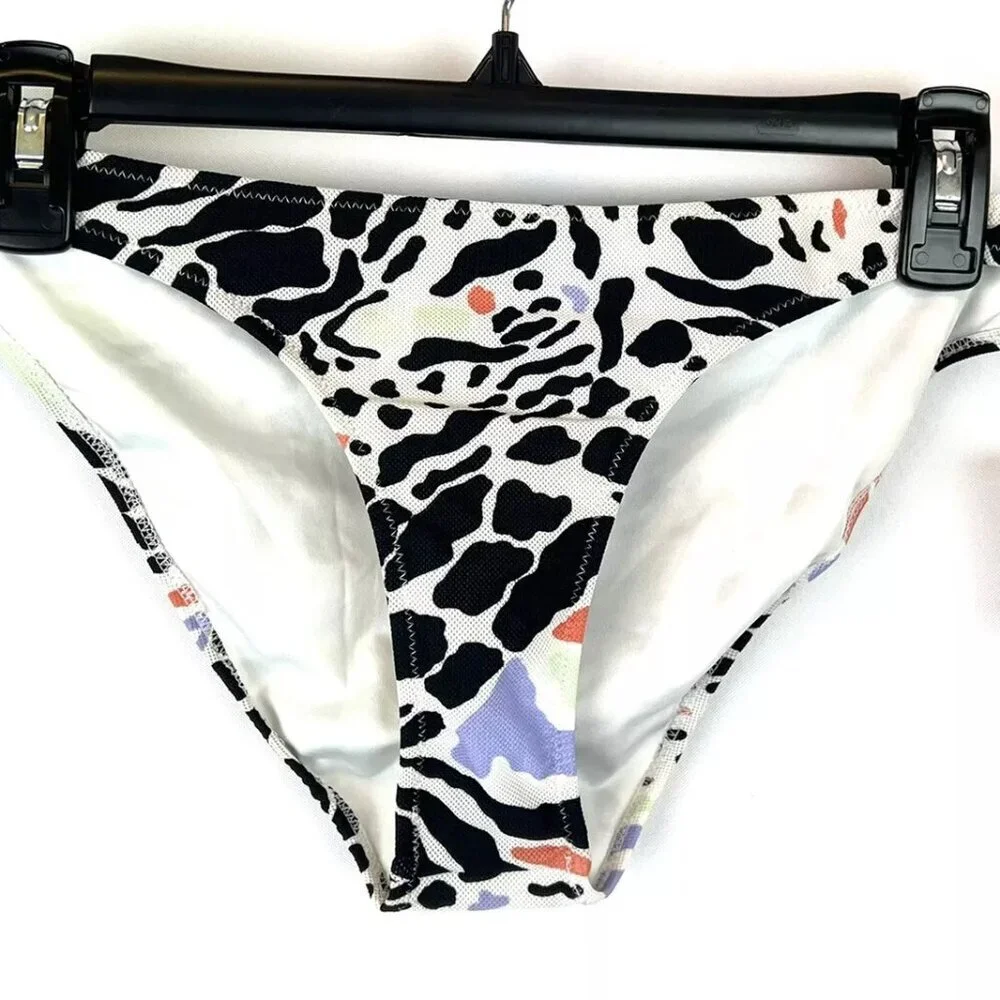 Volcom Women’s White/Black Hipster Bikini Bottom Size L